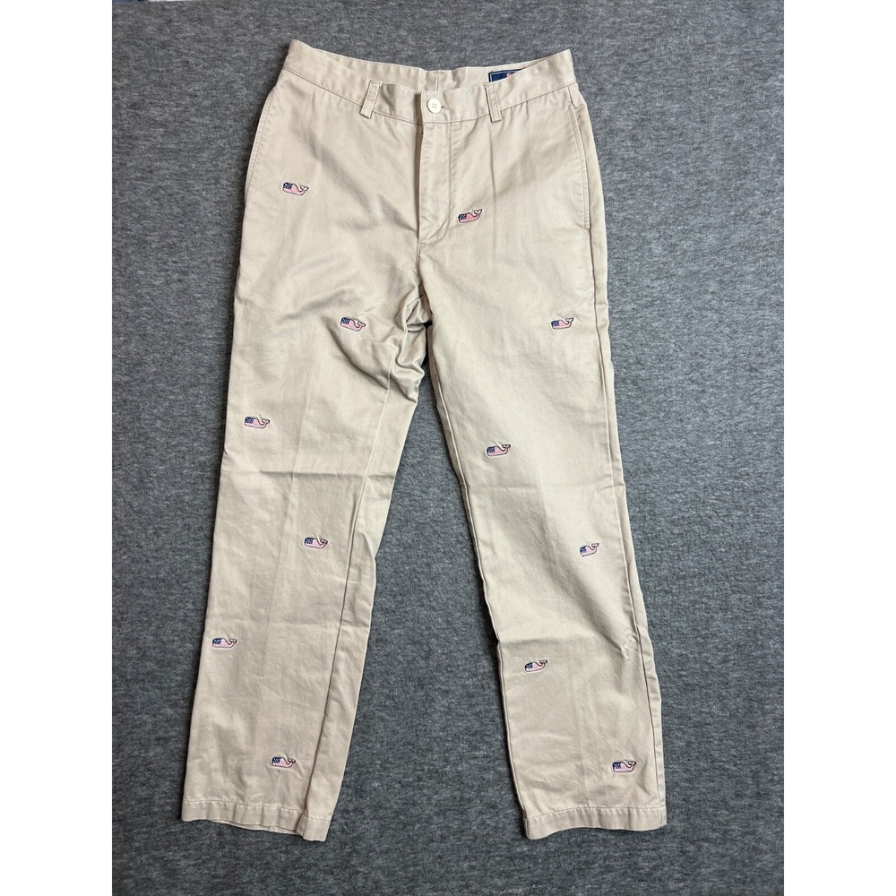 Vineyard Vines Men's Club Pants Size 30x32 Flag Whale Embroidered